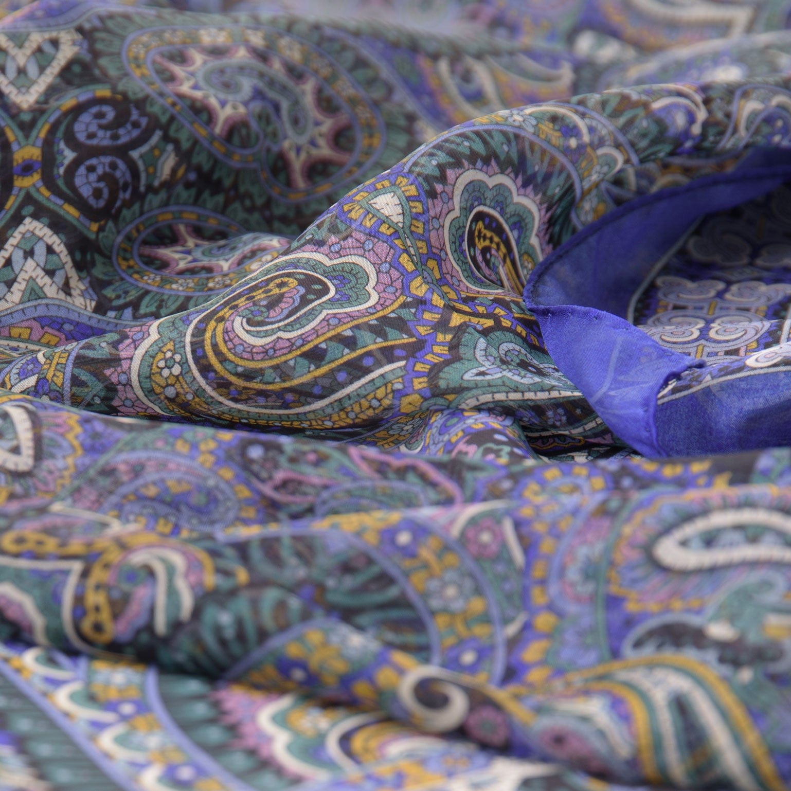 Ambra - Silk Scarf Shawl - Blueberry - Solstik