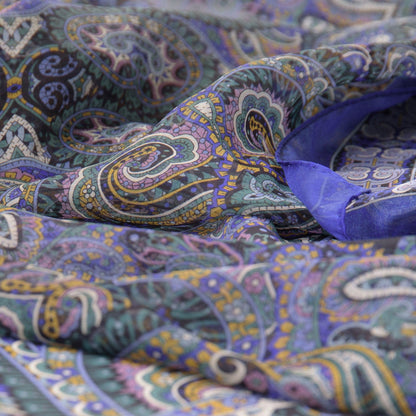 Ambra - Silk Scarf Shawl - Blueberry - Solstik