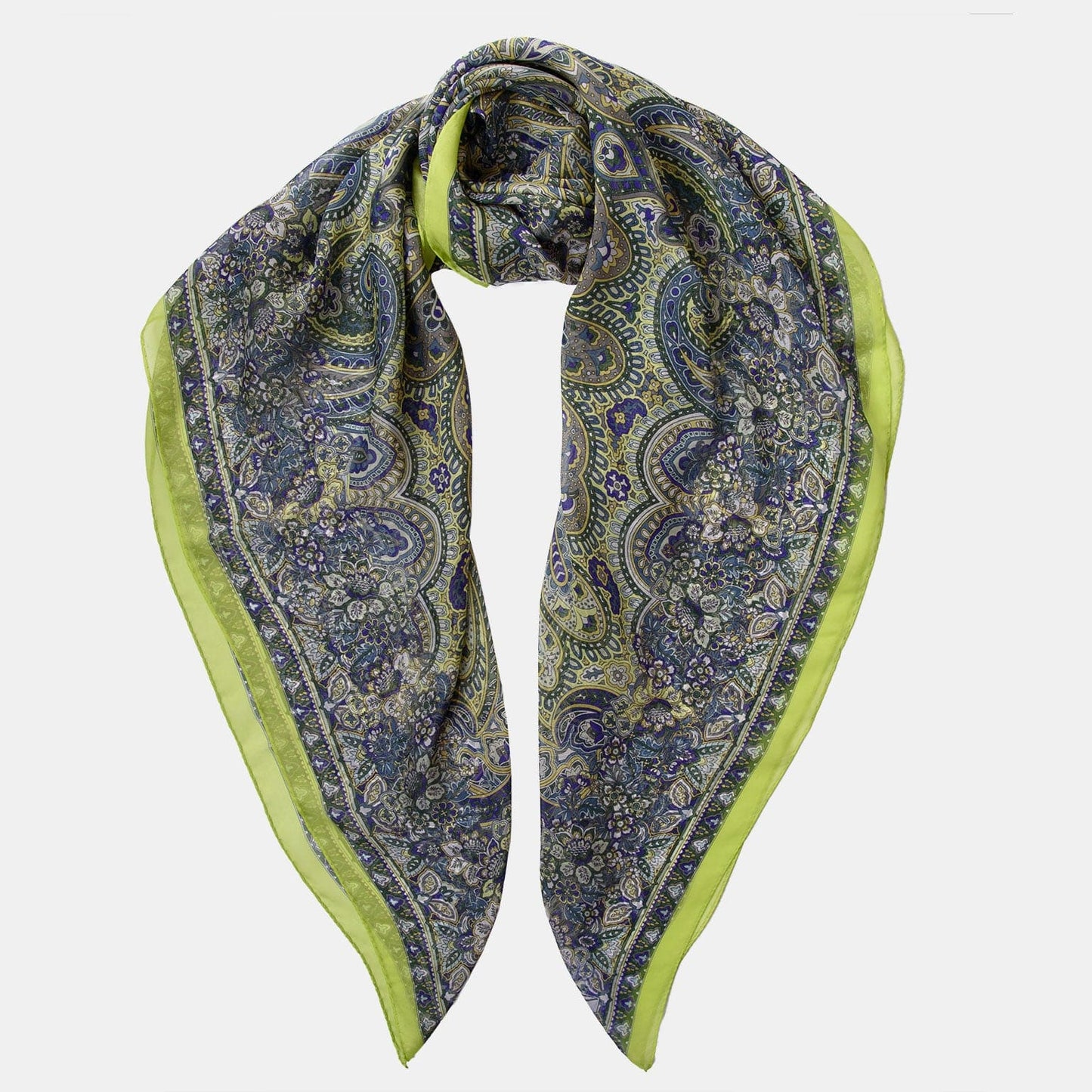 Helena - Silk Scarf Shawl - Green - Solstik
