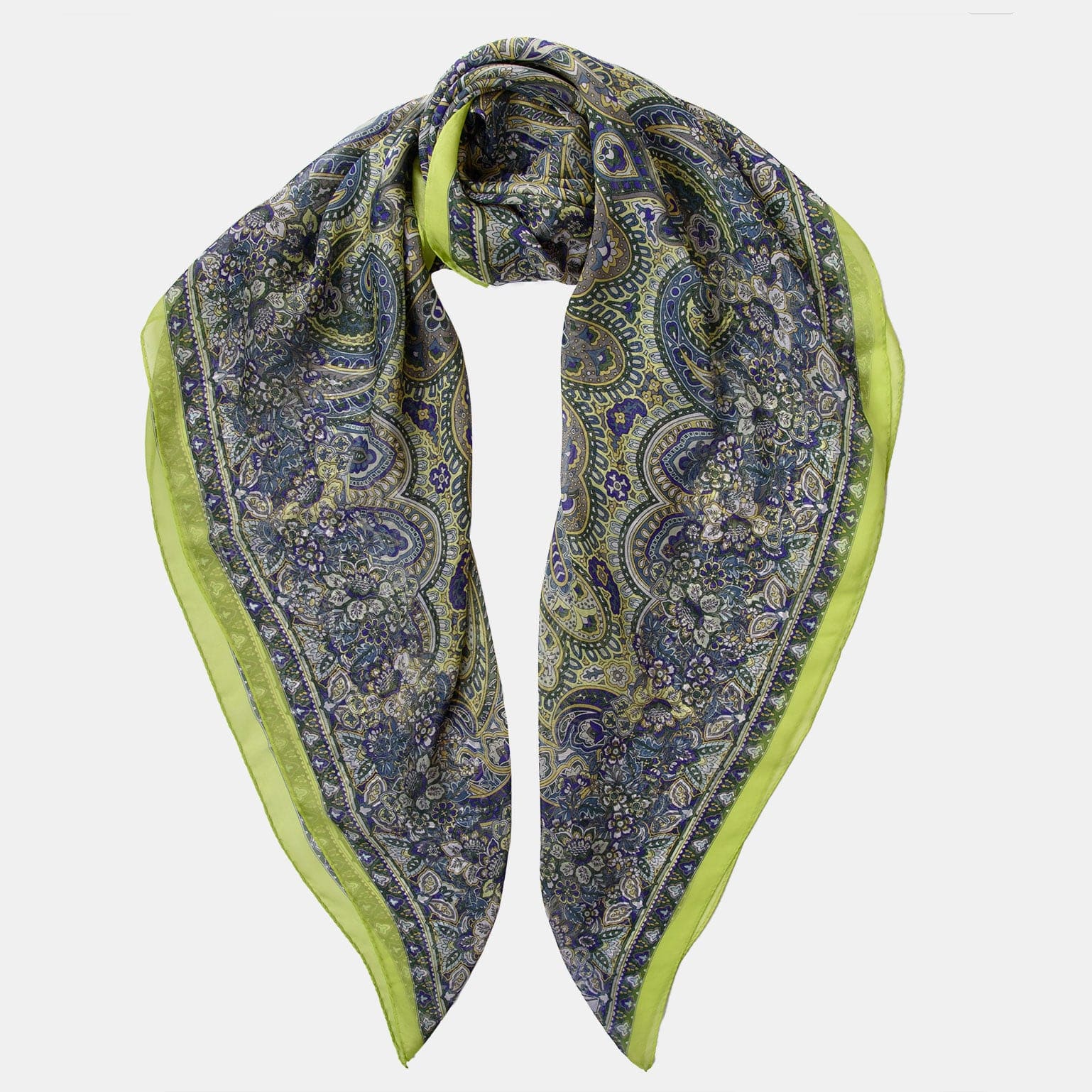 Helena - Silk Scarf Shawl - Green - Solstik