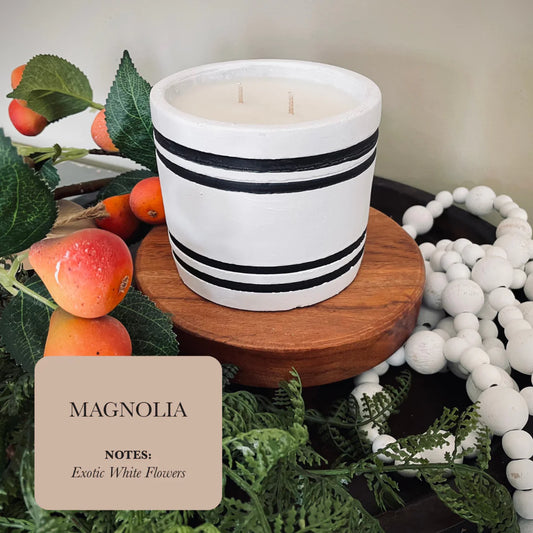 TLC Candle Co."Magnolia" 2lb Home Decor, Hand Poured Concrete Candle, Scented Natural Soy Wax and Essential Oil Blended Fragrances 60 Hour Burn Time, Made in the USA - Solstik #