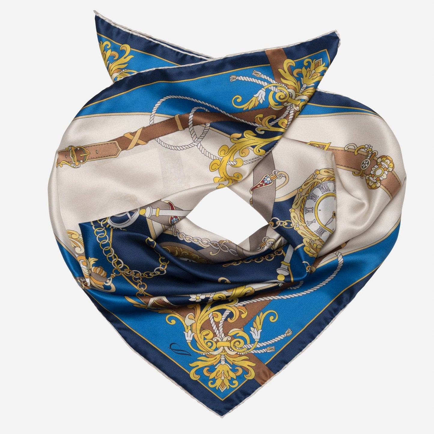 Moment in Time - Silk Foulard - Blue - Solstik
