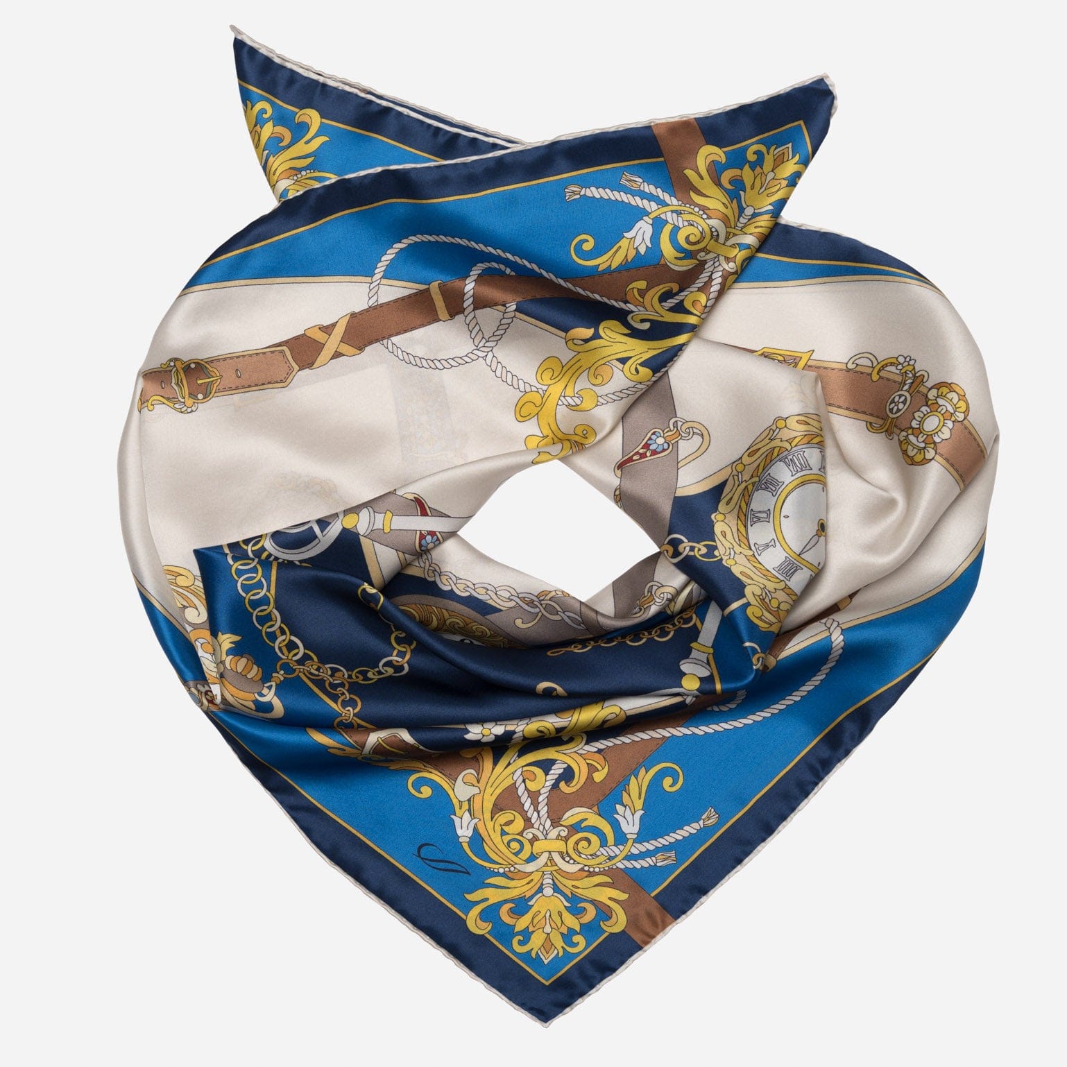 Moment in Time - Silk Foulard - Blue - Solstik
