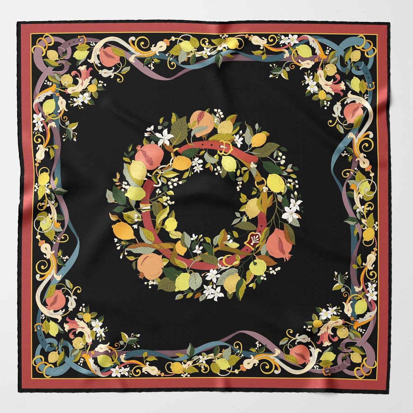 Anthea - Silk Foulard - Black - Solstik