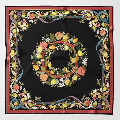Anthea - Silk Foulard - Black - Solstik