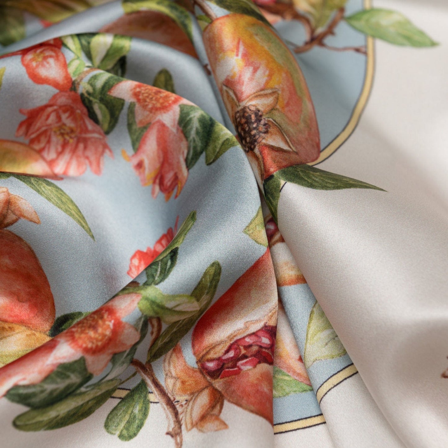 Melograno - Silk Foulard - Powder Blue - Solstik