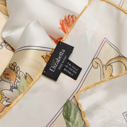 Melograno - Silk Foulard - White Gold - Solstik
