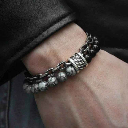 Map Stone Lava Stone Bracelet
