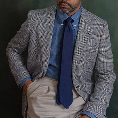 Marino - Navy Blue Silk Grenadine Tie - Solstik