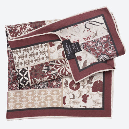 Portici - Silk Pocket Square - Maroon - Solstik