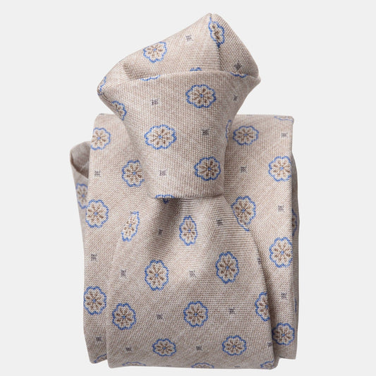 Antinori - Printed Silk Tie - Beige - Solstik