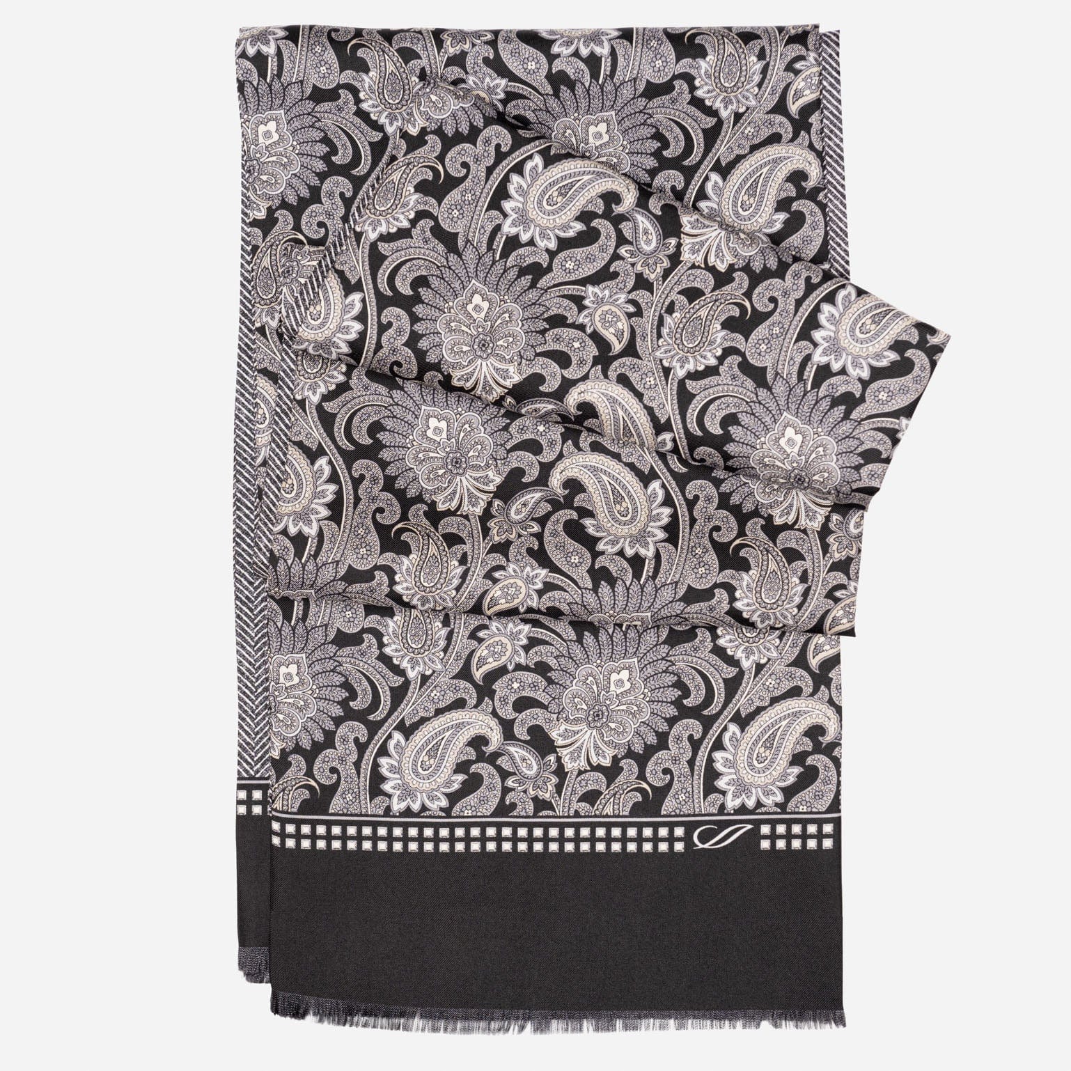 Pasquino - Reversible Silk Scarf - Black - Solstik