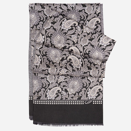 Pasquino - Reversible Silk Scarf - Black - Solstik