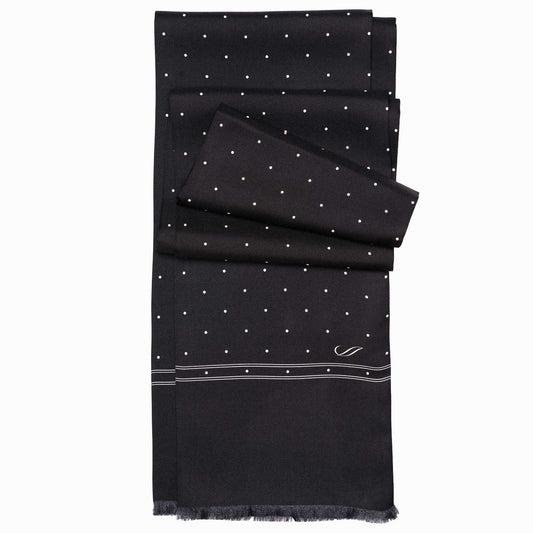 Savona - Slim Silk Scarf - Black - Solstik