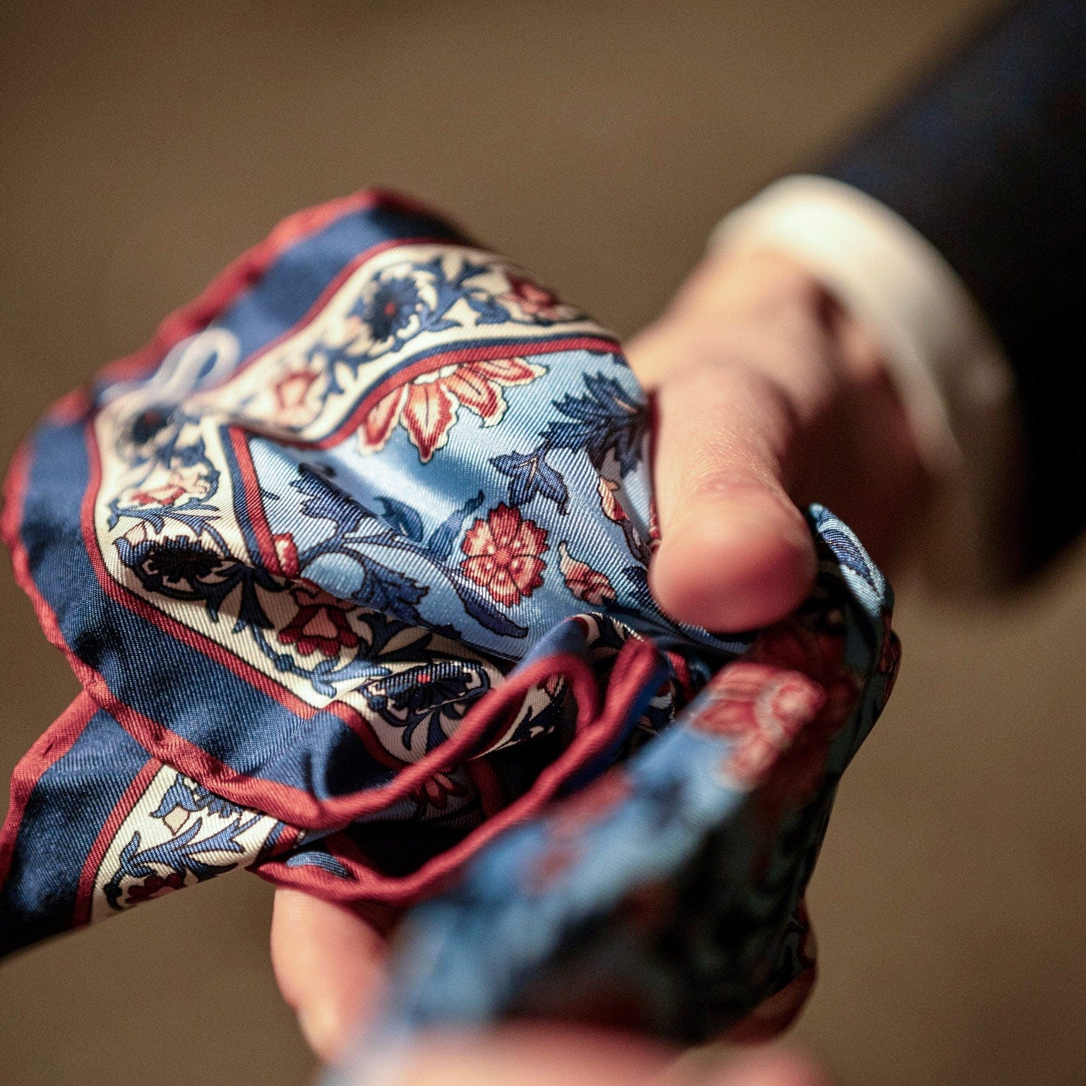 Ibiza - Silk Pocket Square - Blue & Pink - Solstik