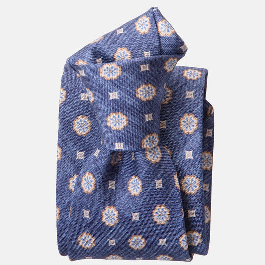 Antinori - Printed Silk Tie - Blue - Solstik