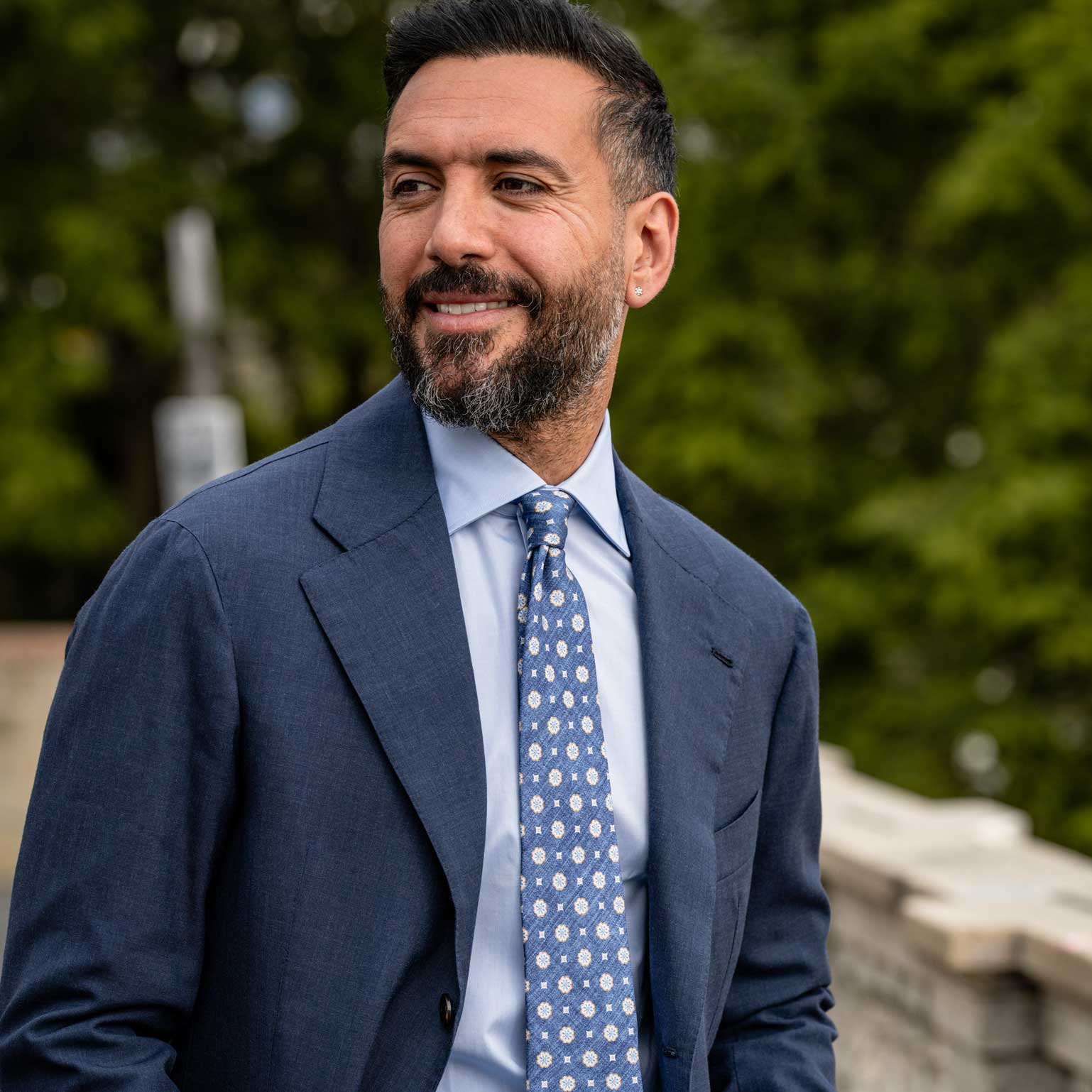 Antinori - Printed Silk Tie - Blue - Solstik