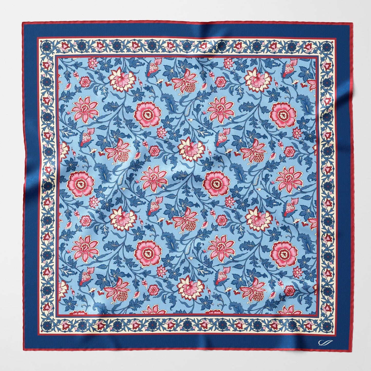 Ibiza - Silk Pocket Square - Blue & Pink - Solstik