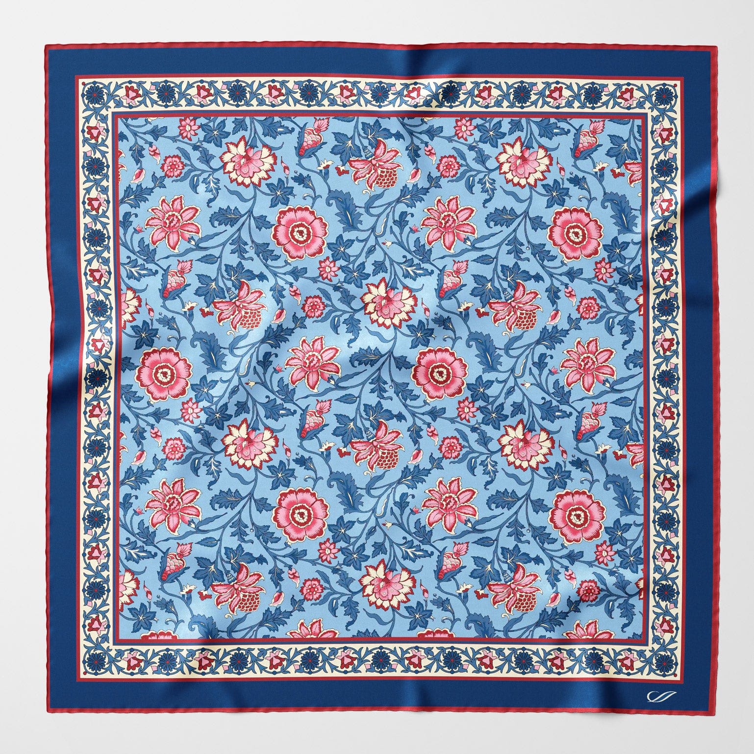 Ibiza - Silk Pocket Square - Blue & Pink - Solstik