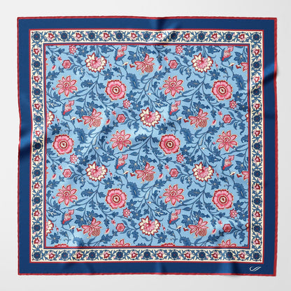 Ibiza - Silk Pocket Square - Blue & Pink - Solstik