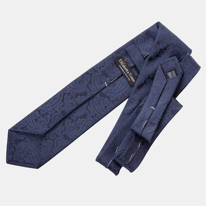 Soave - Silk Jacquard Tie - Midnight Blue - Solstik