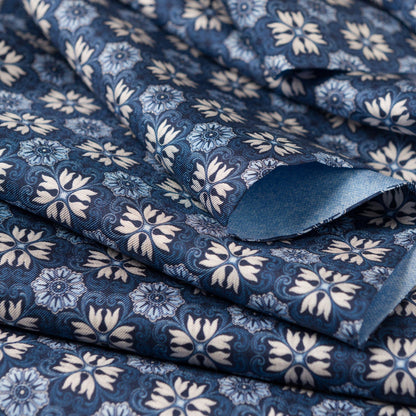 Appia - Reversible Silk Scarf - Blue - Solstik