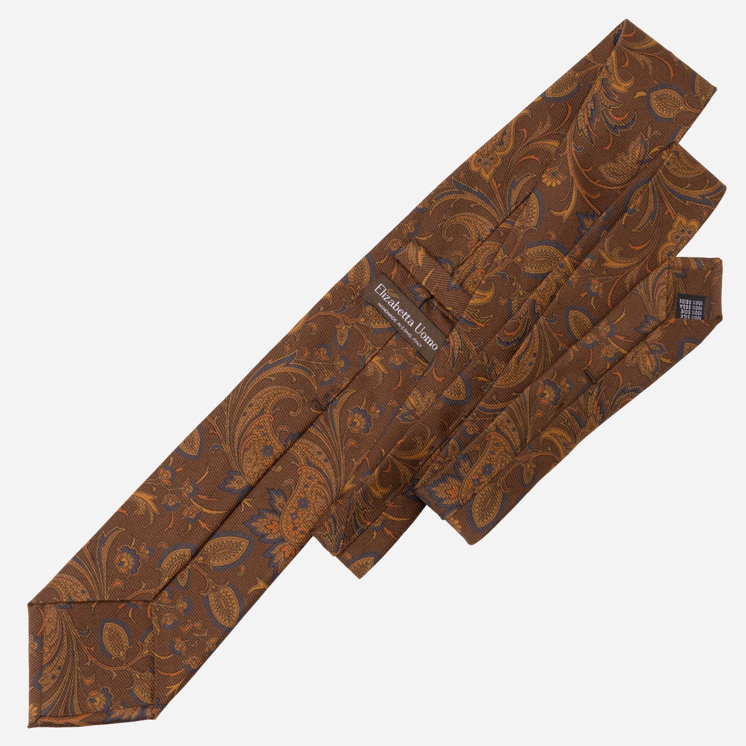 Borromeo - Printed Madder Silk Tie - Pecan Brown - Solstik