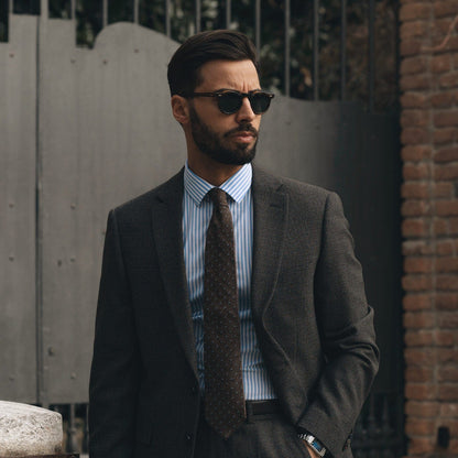 Mattei - Silk Grenadine Tie - Brown - Solstik