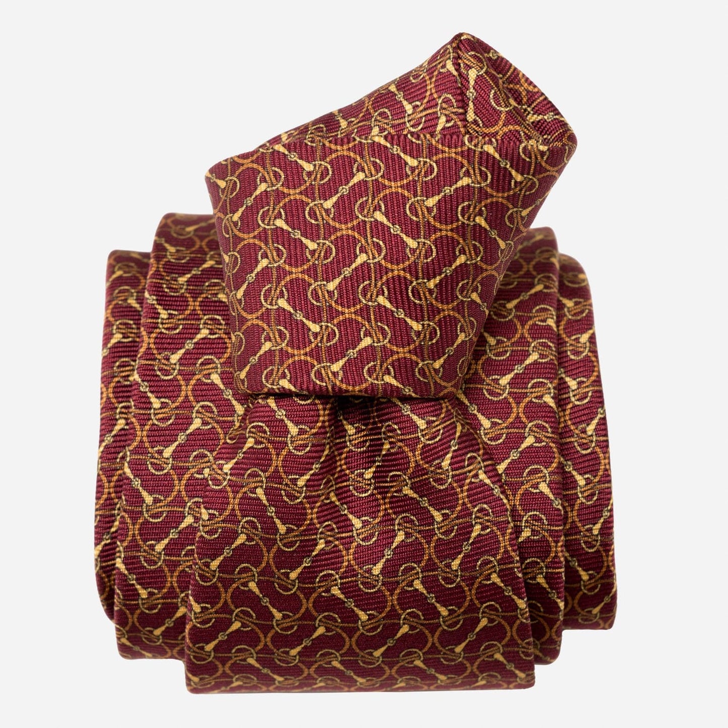 Palio - Printed Silk Tie - Burgundy - Solstik