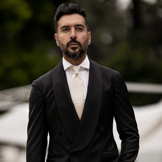 Barbera - Silk Jacquard Tie - Champagne - Solstik