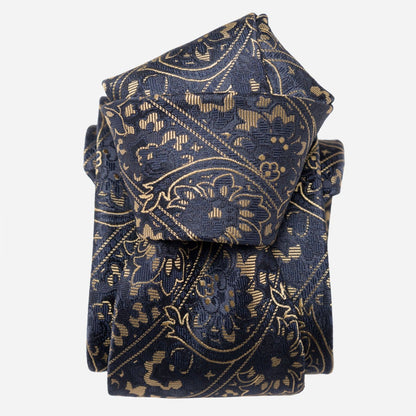 Caruso - Silk Jacquard Tie - Midnight Blue - Solstik