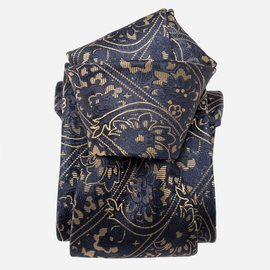 Caruso - Silk Jacquard Tie - Midnight Blue - Solstik