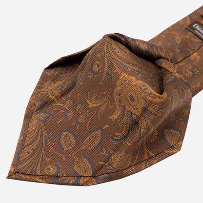 Borromeo - Printed Madder Silk Tie - Pecan Brown - Solstik