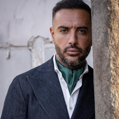 Navona - Silk Ascot Cravat Tie - Green - Solstik