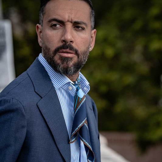 Lombardi - Silk Neckerchief - Blue - Solstik