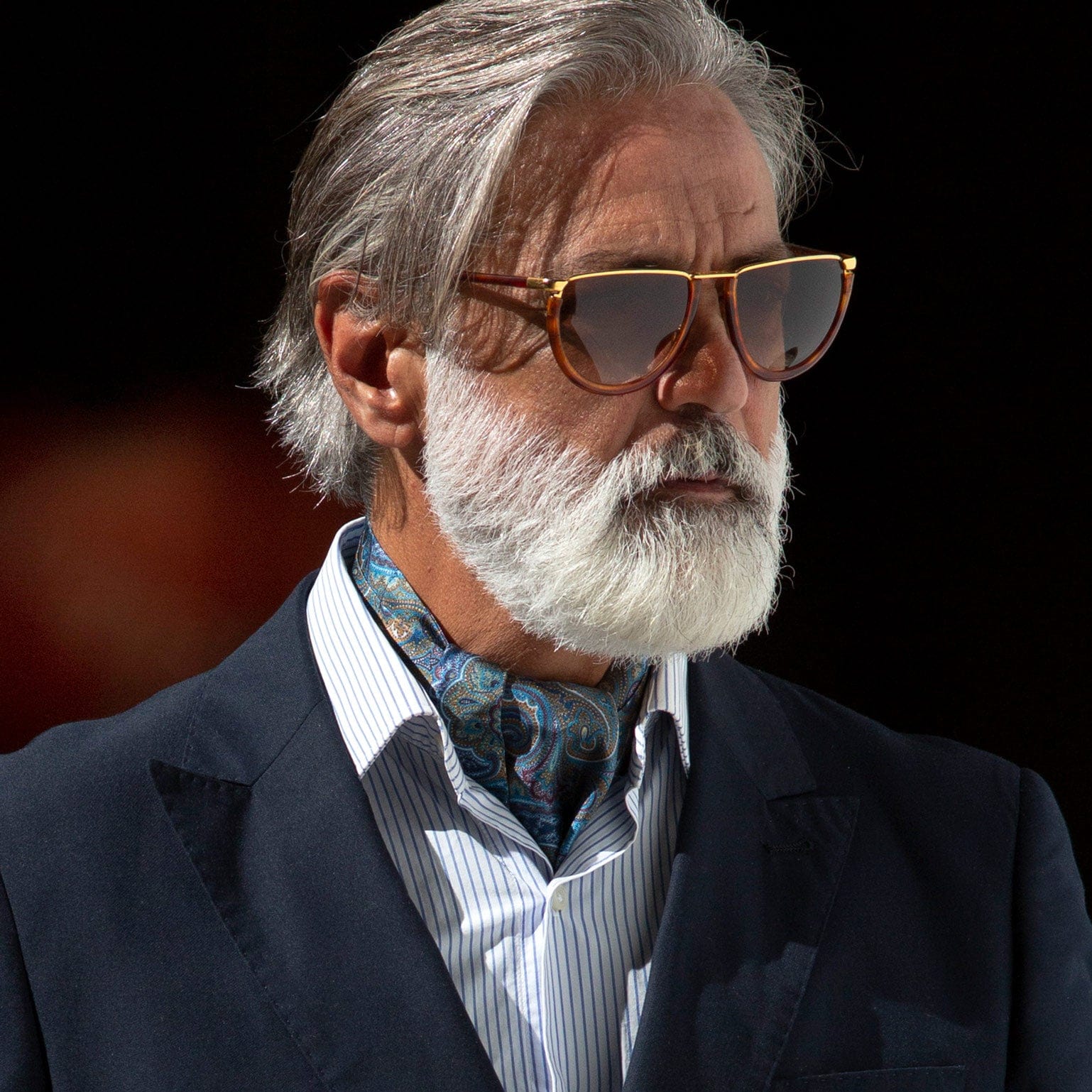 Bugatti - Silk Ascot Cravat Tie - Petrol Blue - Solstik