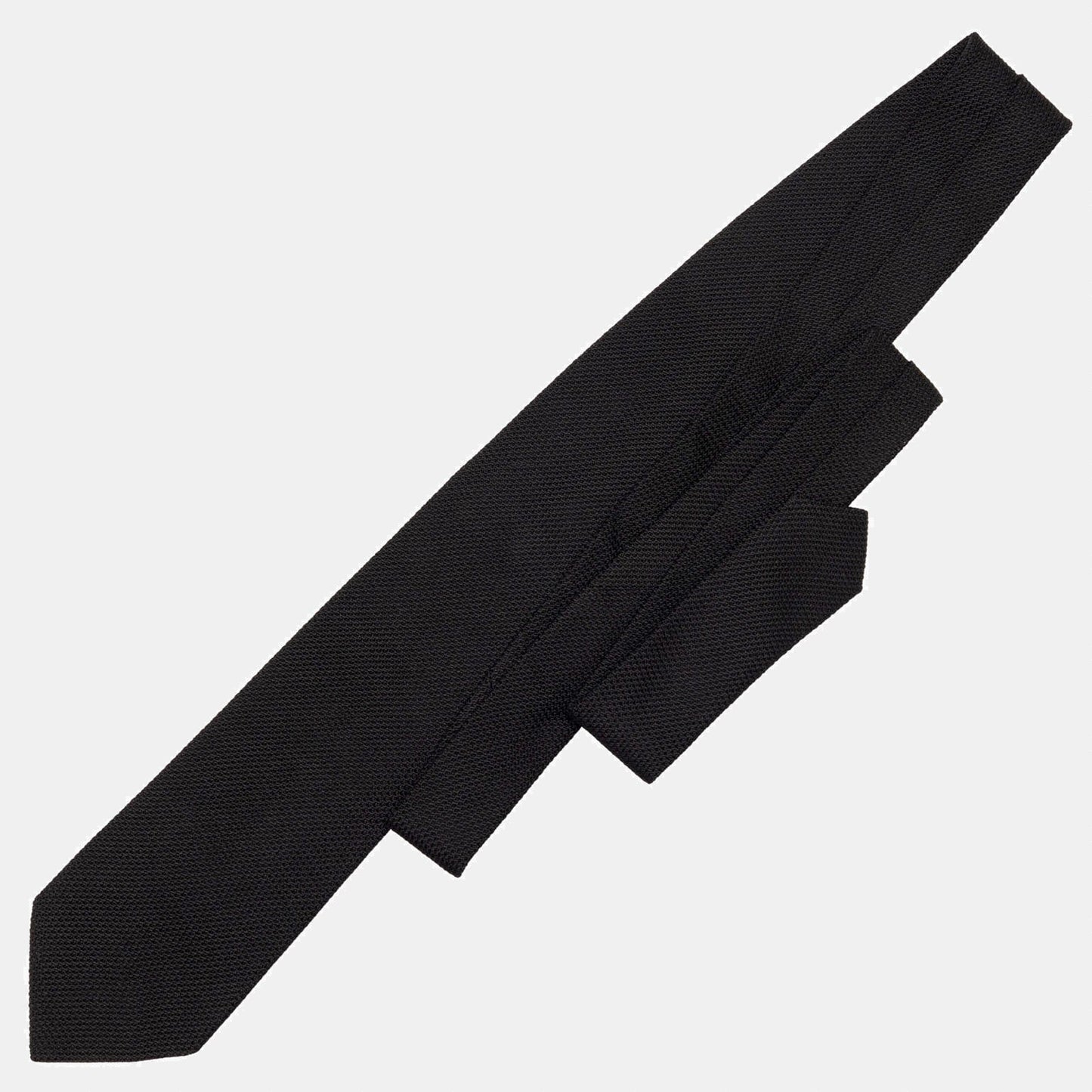Nero - Black Silk Grenadine Tie - Solstik