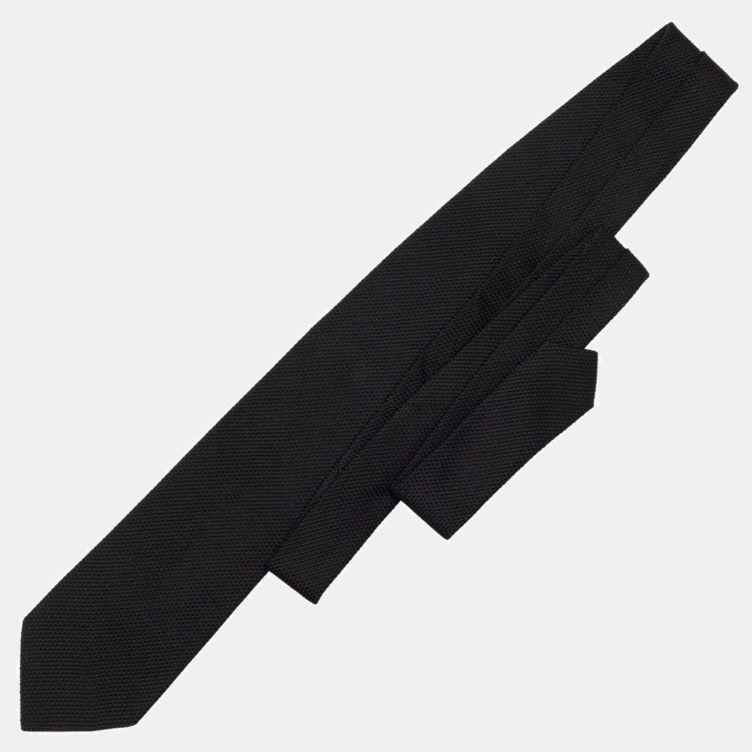 Nero - Black Silk Grenadine Tie - Solstik