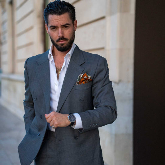 Ibiza - Silk Pocket Square - Terracotta - Solstik