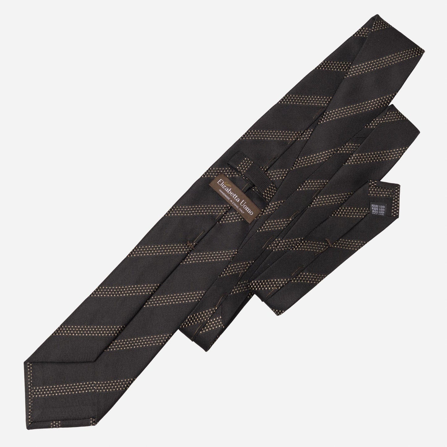 Milano - Silk Jacquard Tie - Black and Gold - Solstik