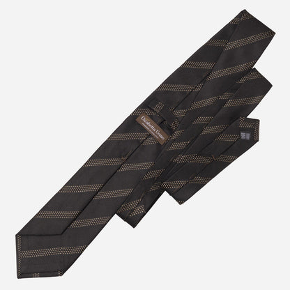 Milano - Silk Jacquard Tie - Black and Gold - Solstik