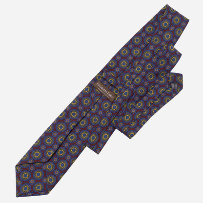 La Vigna - Printed Wool & Silk Tie - Burgundy - Solstik