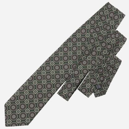 La Vigna - Printed Wool & Silk Tie - Green - Solstik