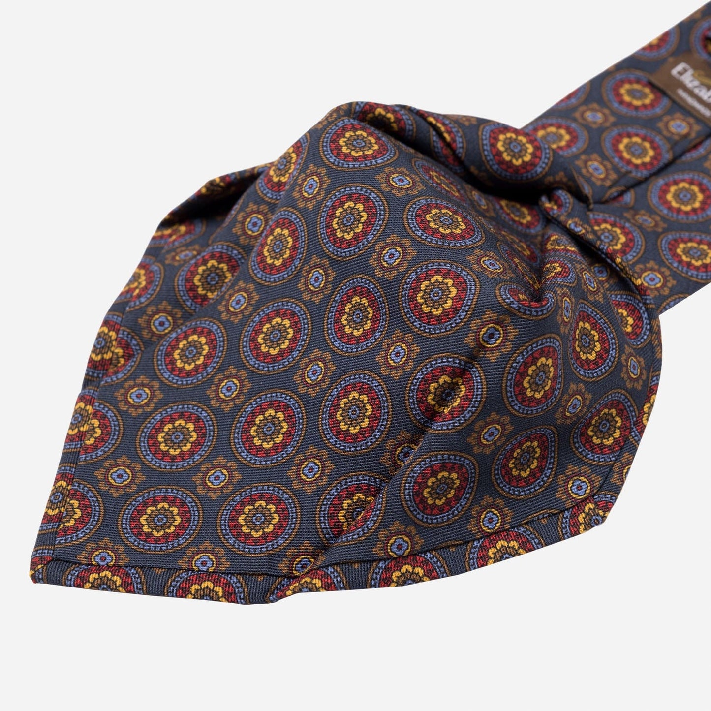 La Vigna - Printed Wool & Silk Tie - Navy - Solstik