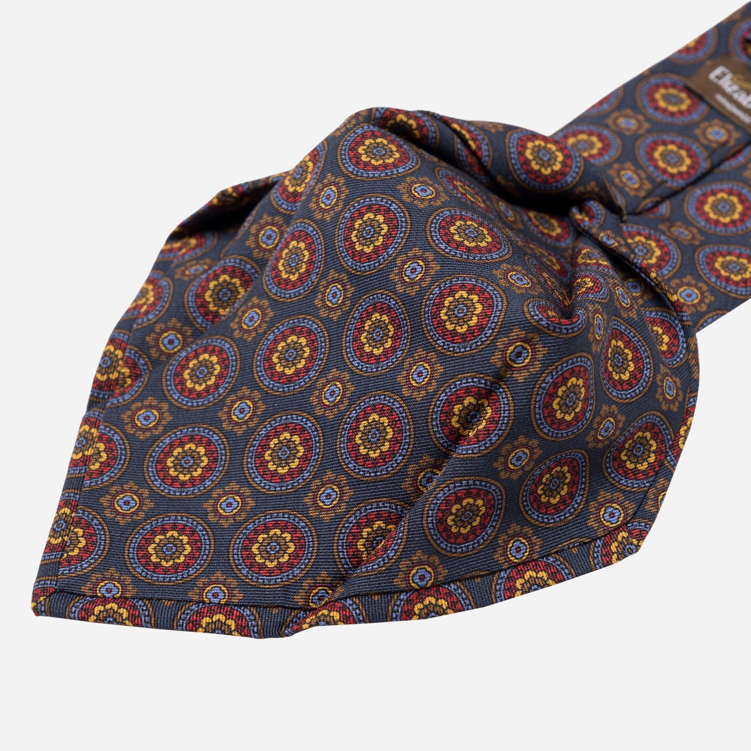 La Vigna - Printed Wool & Silk Tie - Navy - Solstik