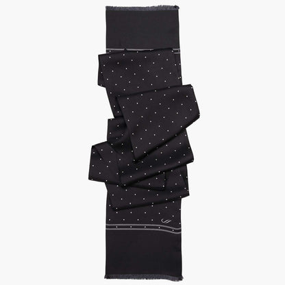 Savona - Slim Silk Scarf - Black - Solstik