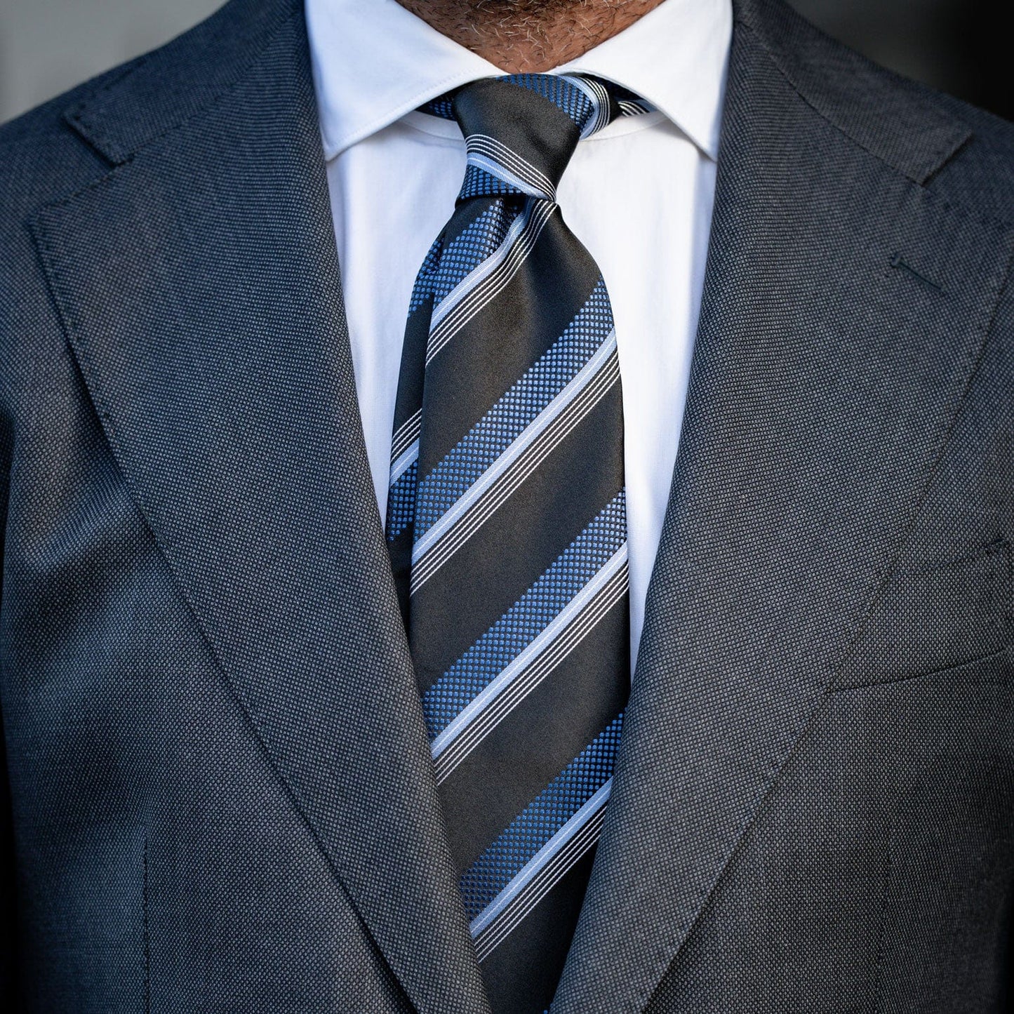 Corso - Silk Jacquard Tie - Black & Blue