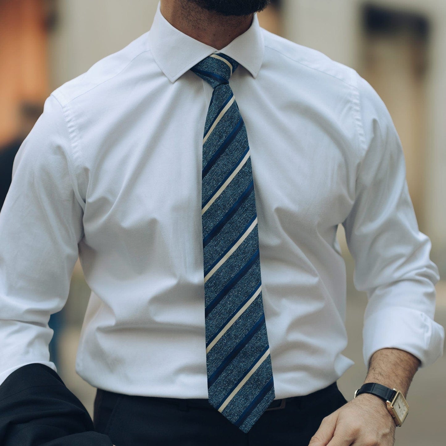 Velletri - Silk Jacquard Tie - Blue - Solstik