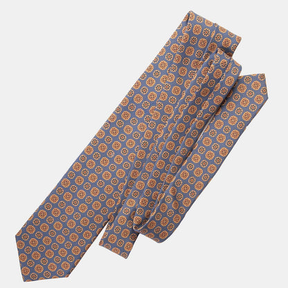 Claudius - Printed Madder Silk Tie - Venetian Blue - Solstik