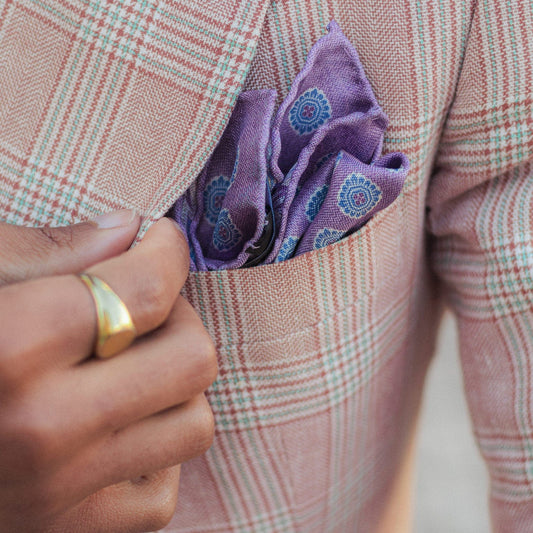Assisi - Double Sided Silk Pocket Square - Lavender - Solstik